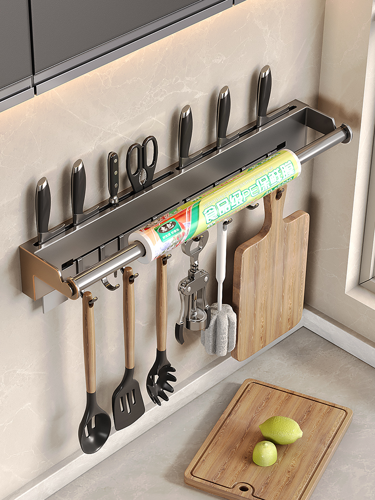 Kitchen Gadgets Wallpaper - Edelstahl Küchenrollenhalter Wandregal mit Haken Küchen-Gadgets