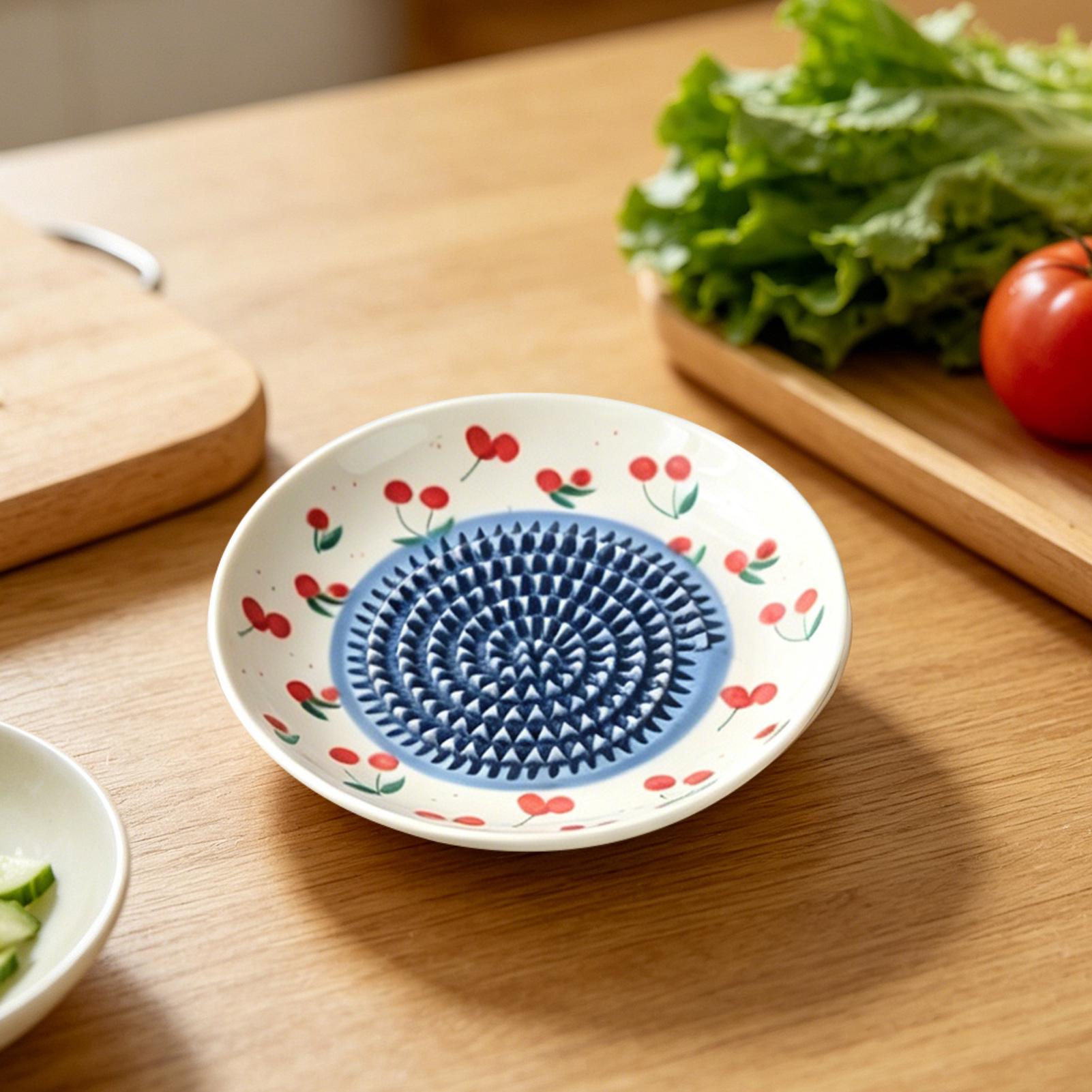 Kitchen Gadgets For Women - Einfache Keramik-Ingwerreibe, Handmühle, Knoblauchpresse, tragbare Porzellan-Karotten-Ingwer-Reibe,