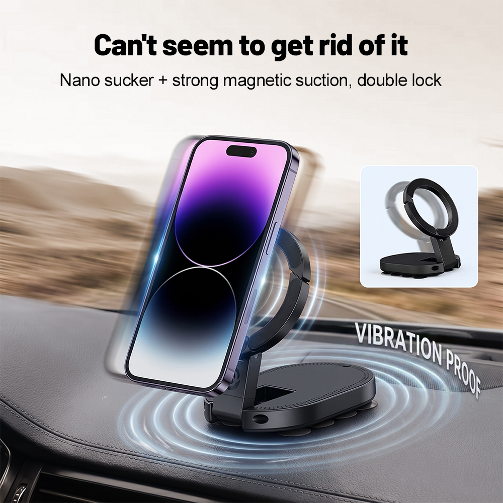 Kitchen Gadgets Latest - 360 ° Rotierbarer 3-in-1-Saugnapf-Magnet-Handyhalter, mehrfach verstellbarer,
