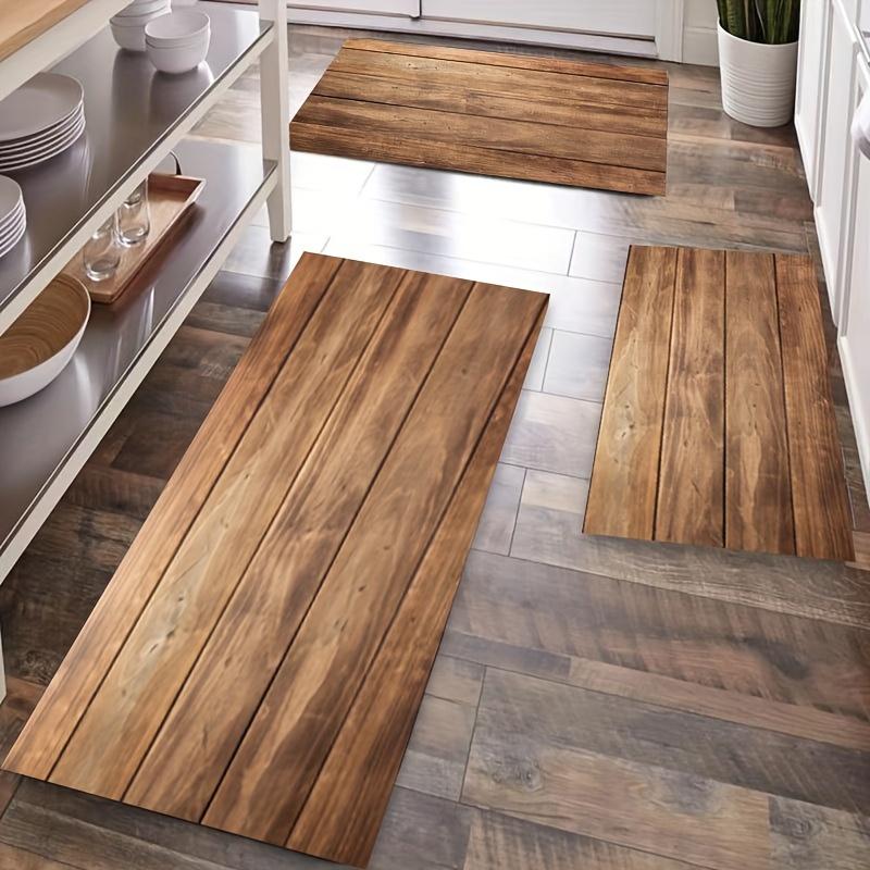 Kitchen Gadgets Luxury - Luxuriöser Küchenläufer mit Holzmaserung, weicher, rutschfester