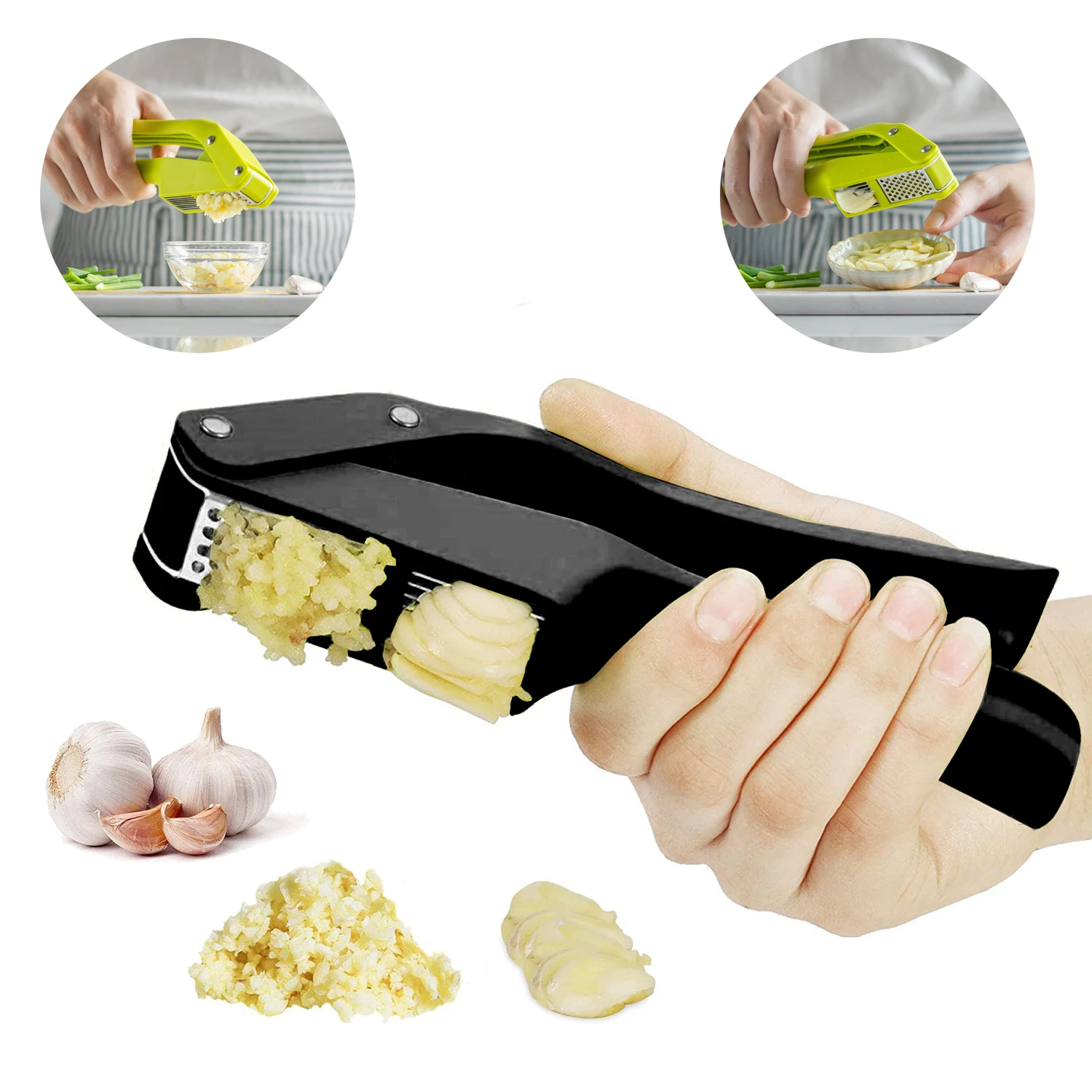 Kitchen Gadgets Latest - 2-in-1-Knoblauchpresse und -schneider, Presse, Knoblauchwolf, Zerkleinerer,